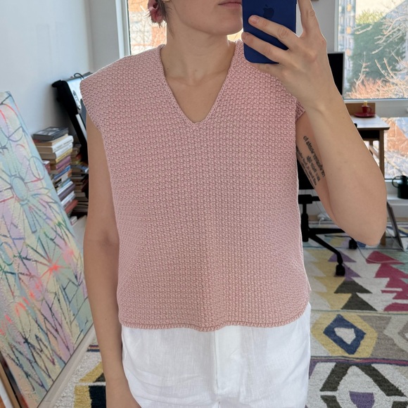 Babaa Pink Knit Sleeveless Top - Picture 2 of 2